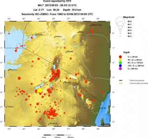 regional historical seismicity