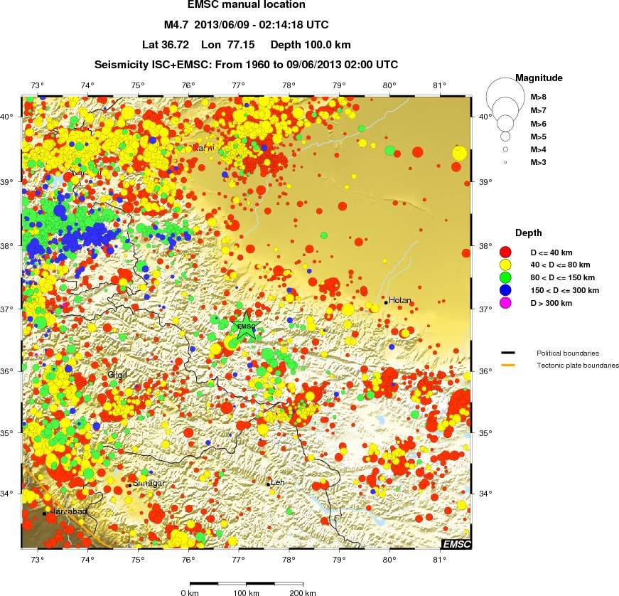 regional historical seismicity