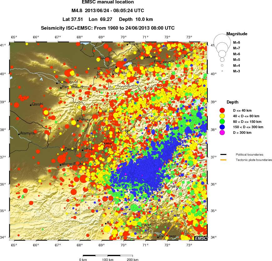 regional historical seismicity