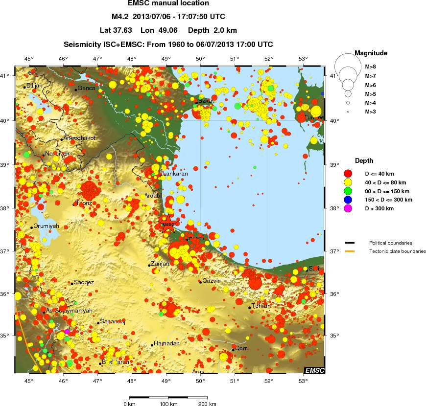 regional historical seismicity