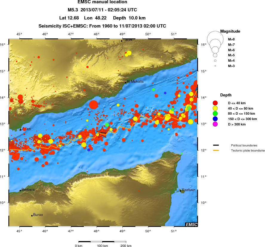 regional historical seismicity