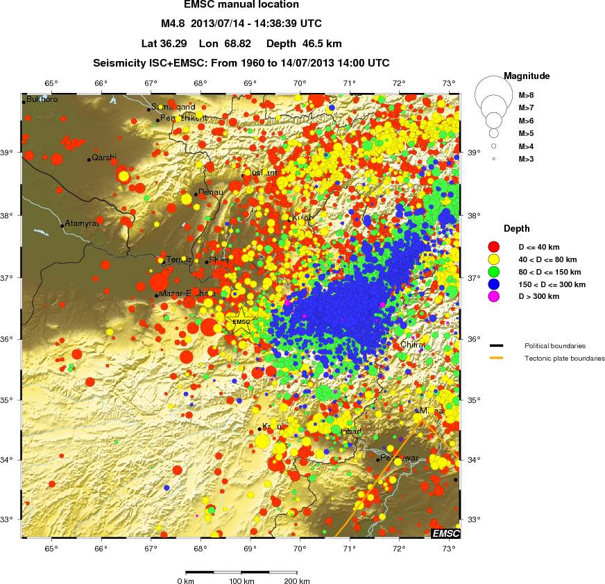 regional historical seismicity
