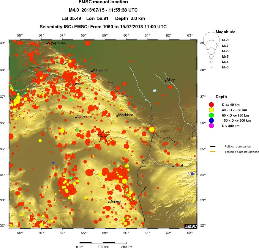 regional historical seismicity