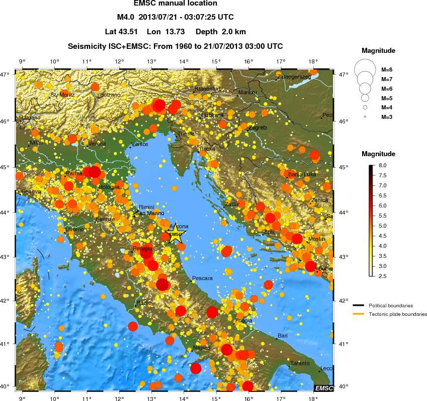 regional magnitude historical seismicity