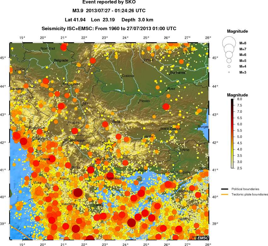 regional magnitude historical seismicity