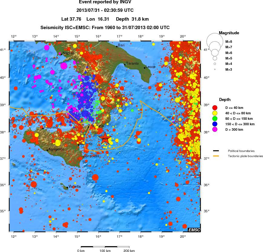 regional historical seismicity