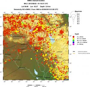 regional historical seismicity