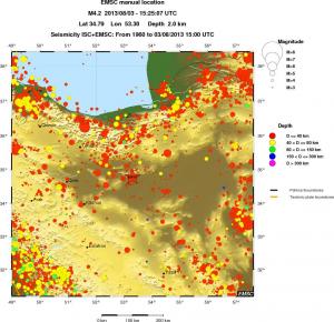 regional historical seismicity
