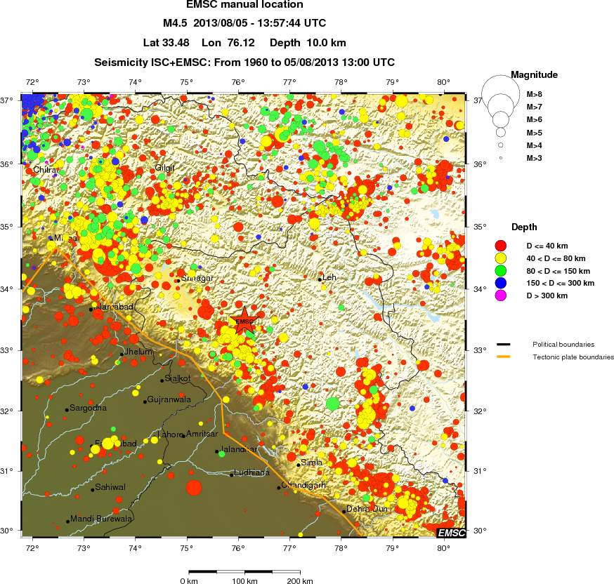 regional historical seismicity