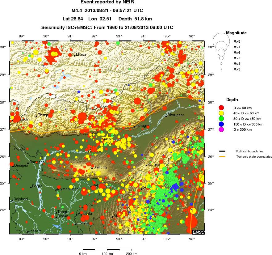 regional historical seismicity