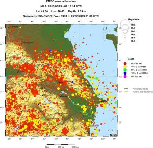 regional historical seismicity
