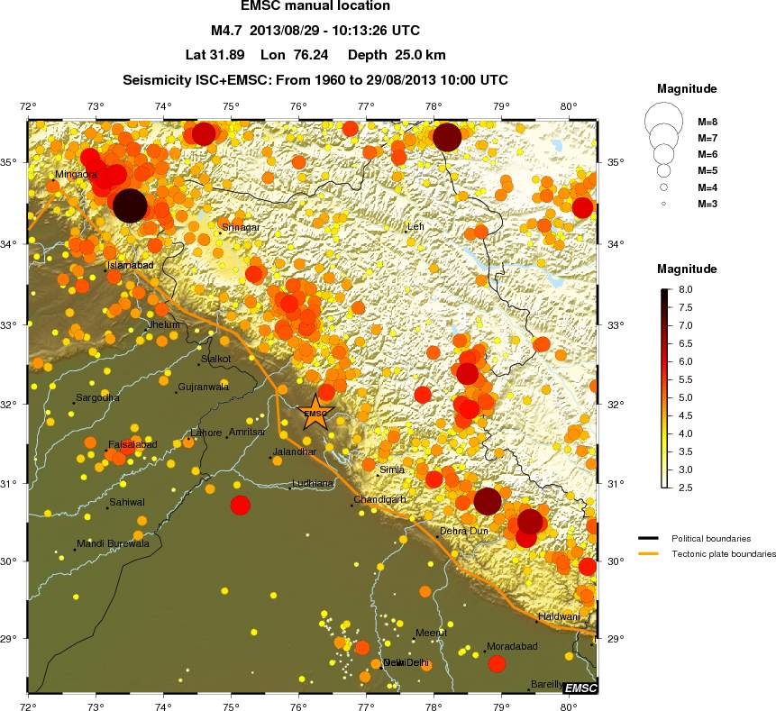 regional magnitude historical seismicity