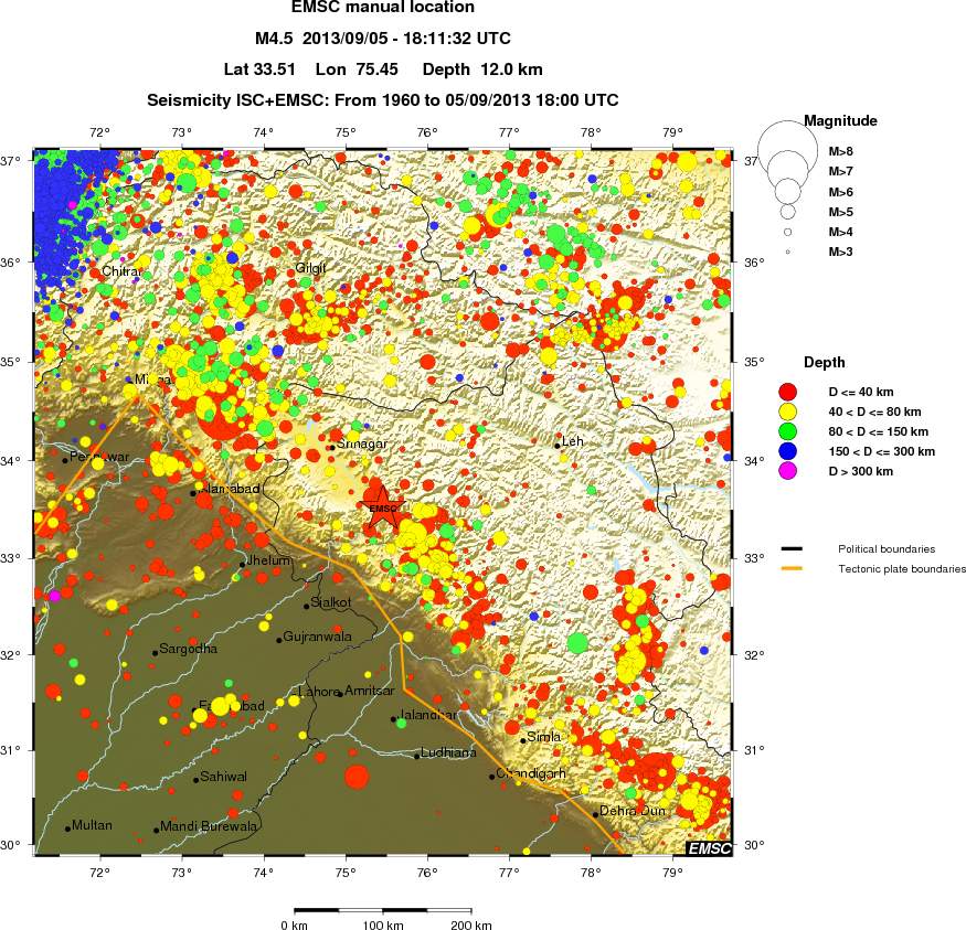 regional historical seismicity