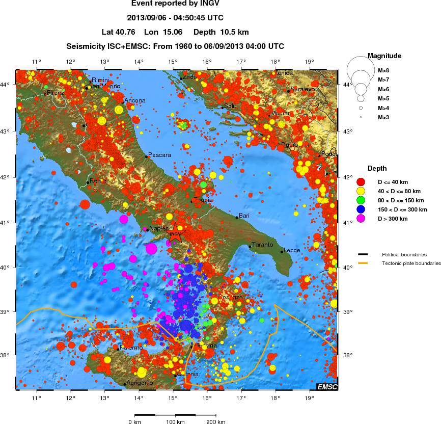regional historical seismicity
