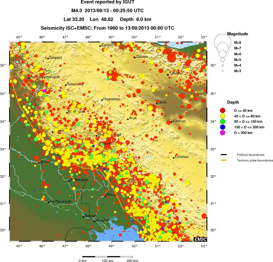 regional historical seismicity