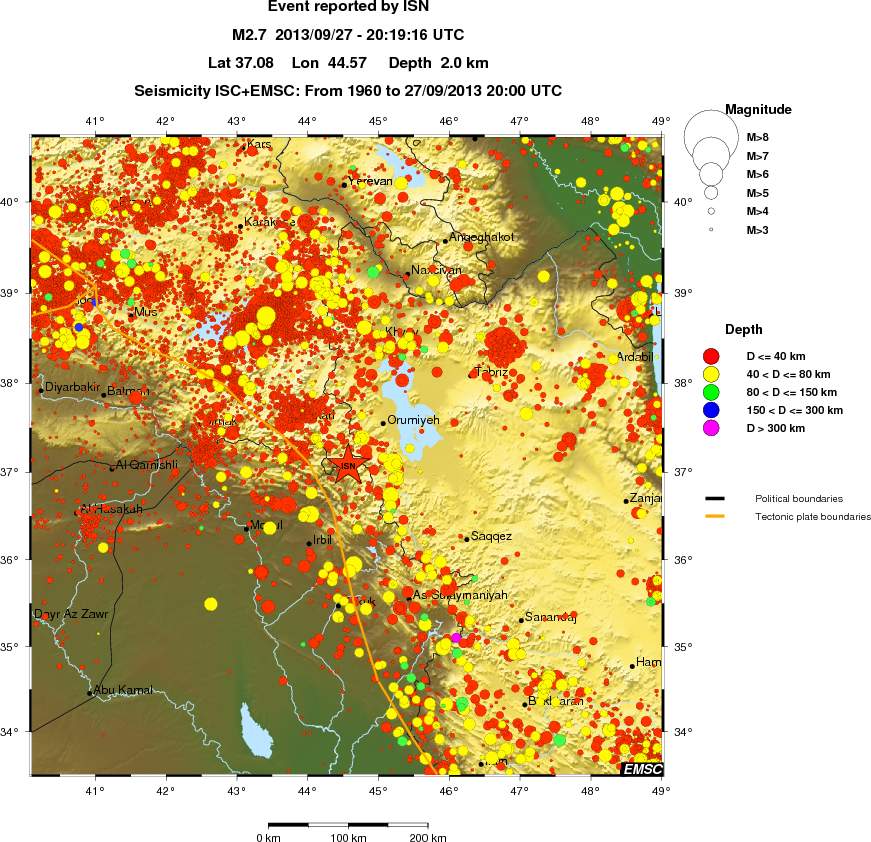 regional historical seismicity