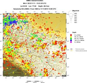 regional historical seismicity