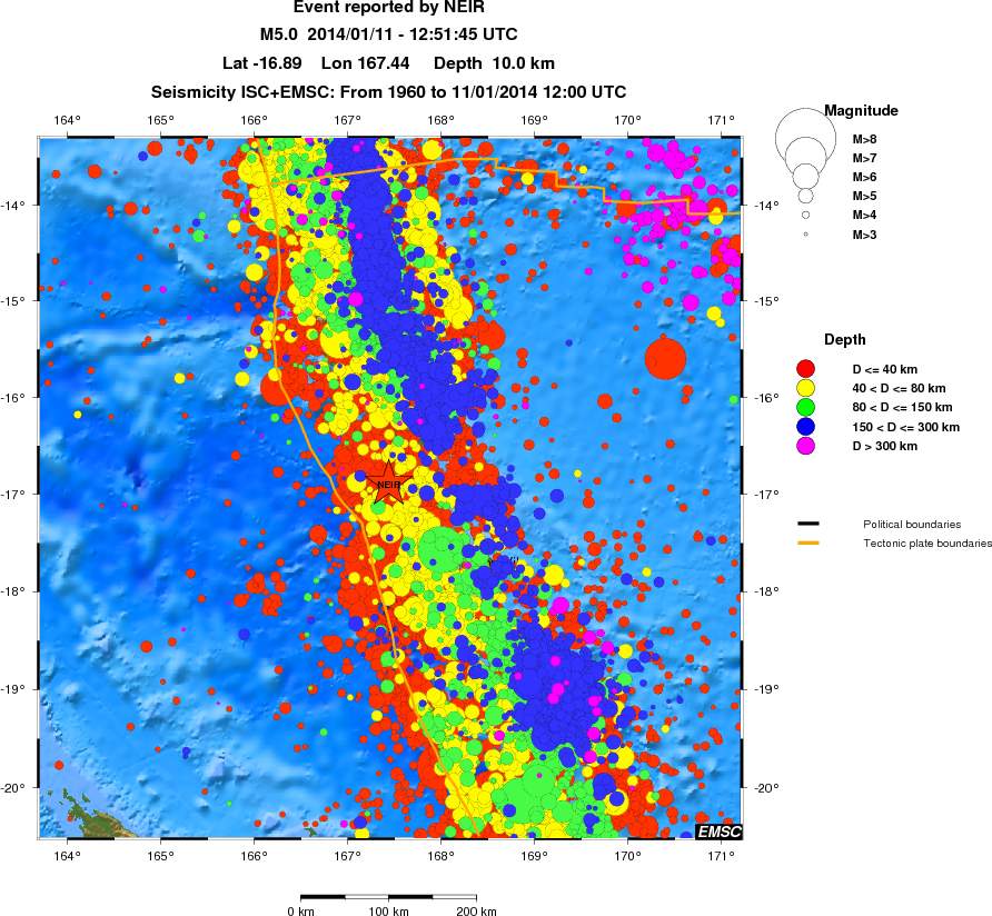 regional historical seismicity