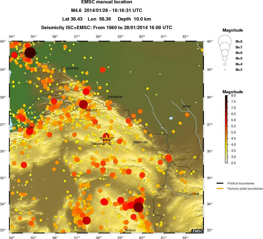 regional magnitude historical seismicity