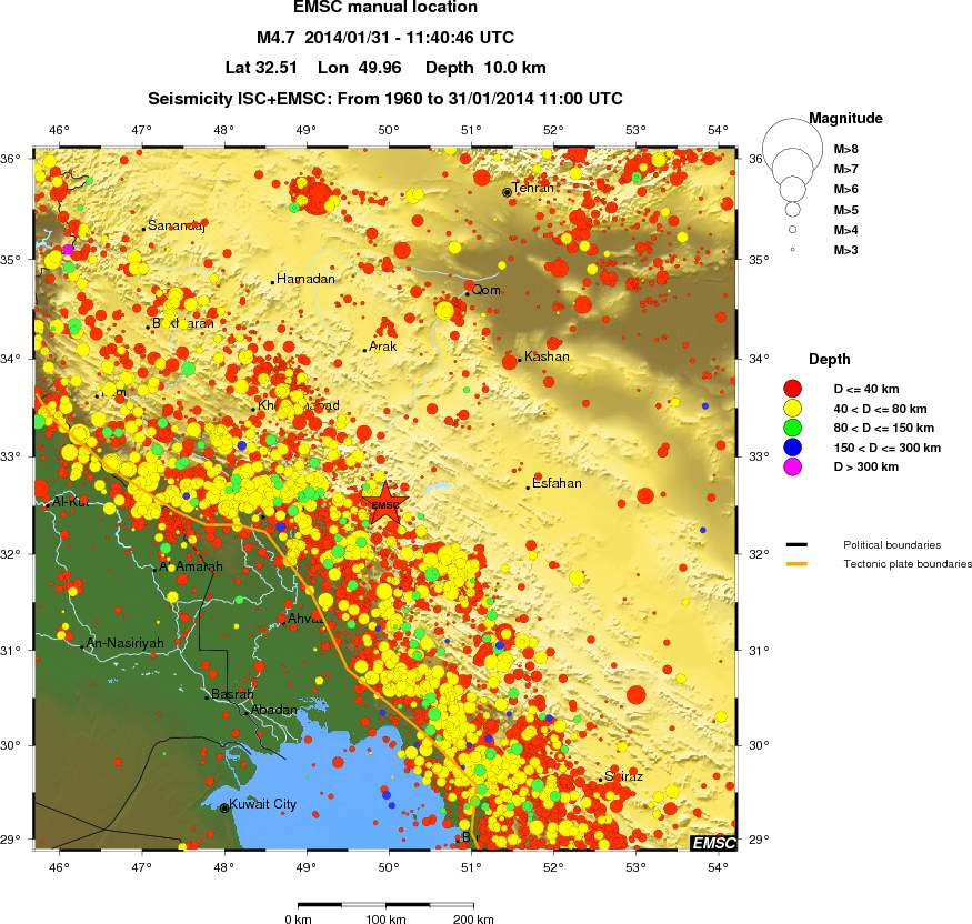 regional historical seismicity