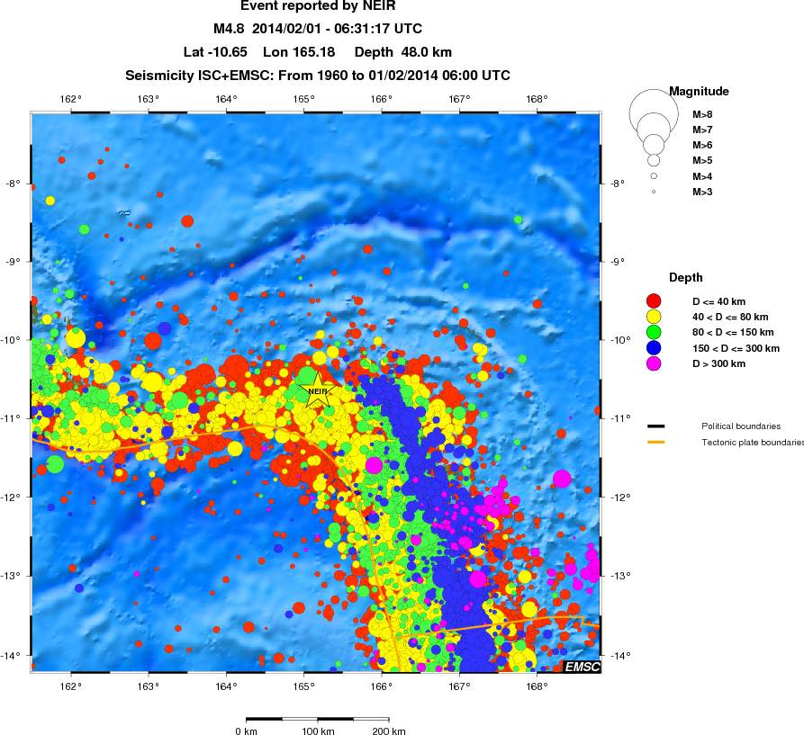 regional historical seismicity