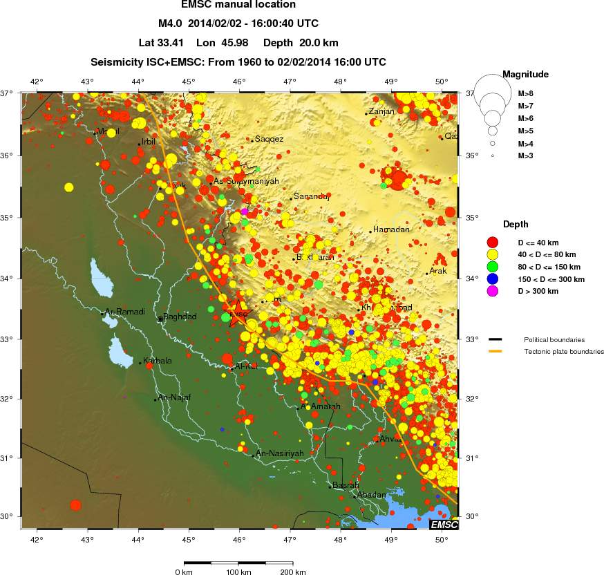 regional historical seismicity