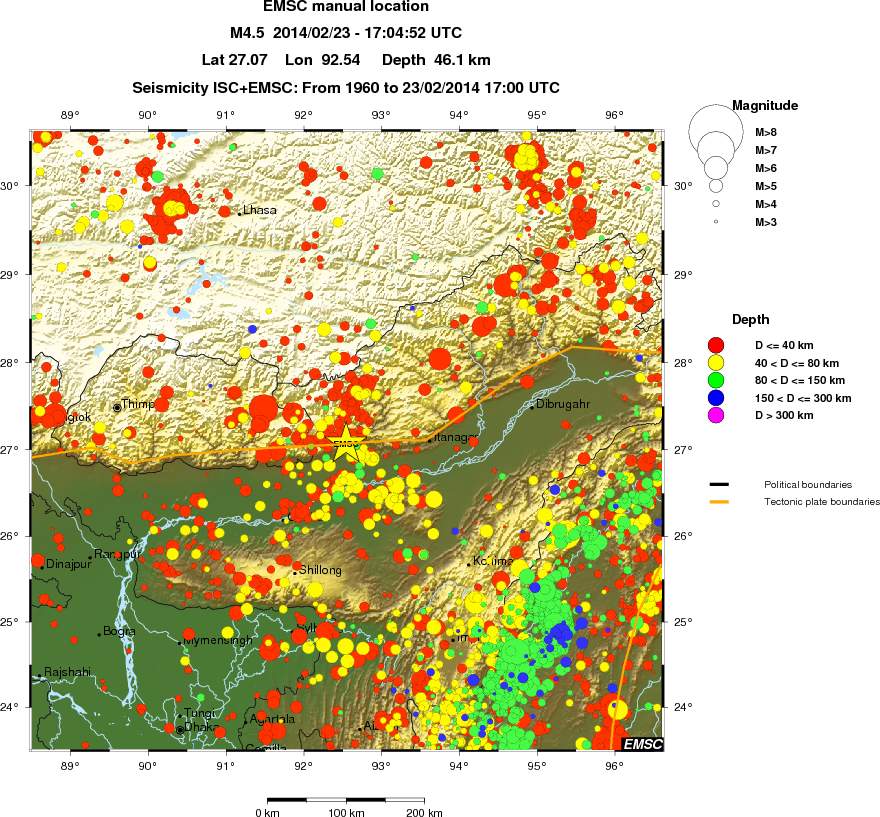 regional historical seismicity