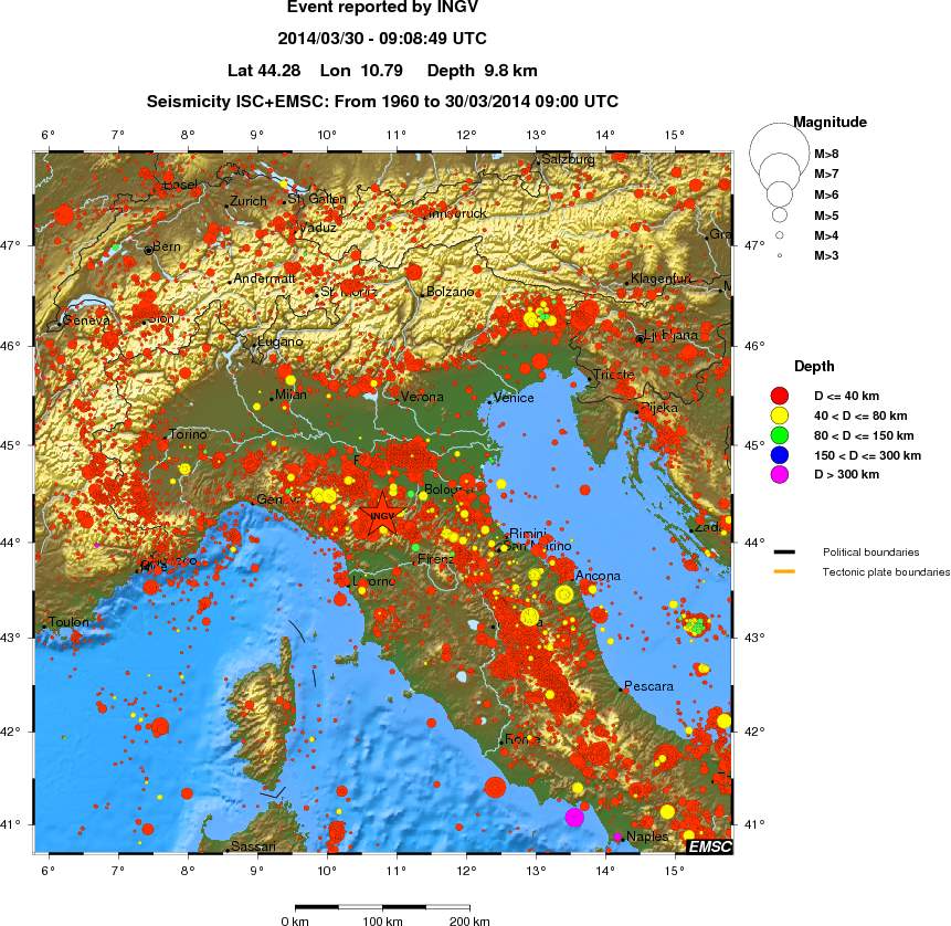 regional historical seismicity