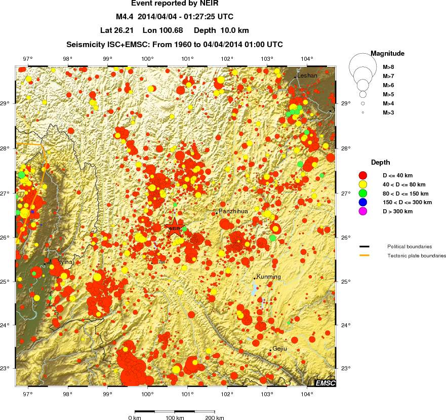 regional historical seismicity