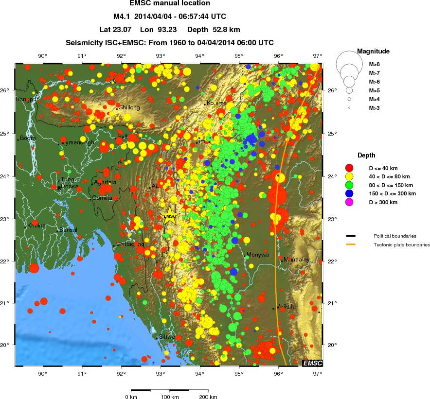 regional historical seismicity