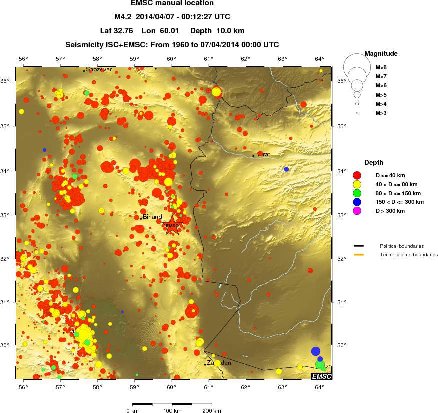 regional historical seismicity