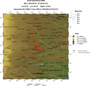 regional historical seismicity