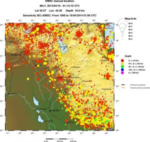 regional historical seismicity