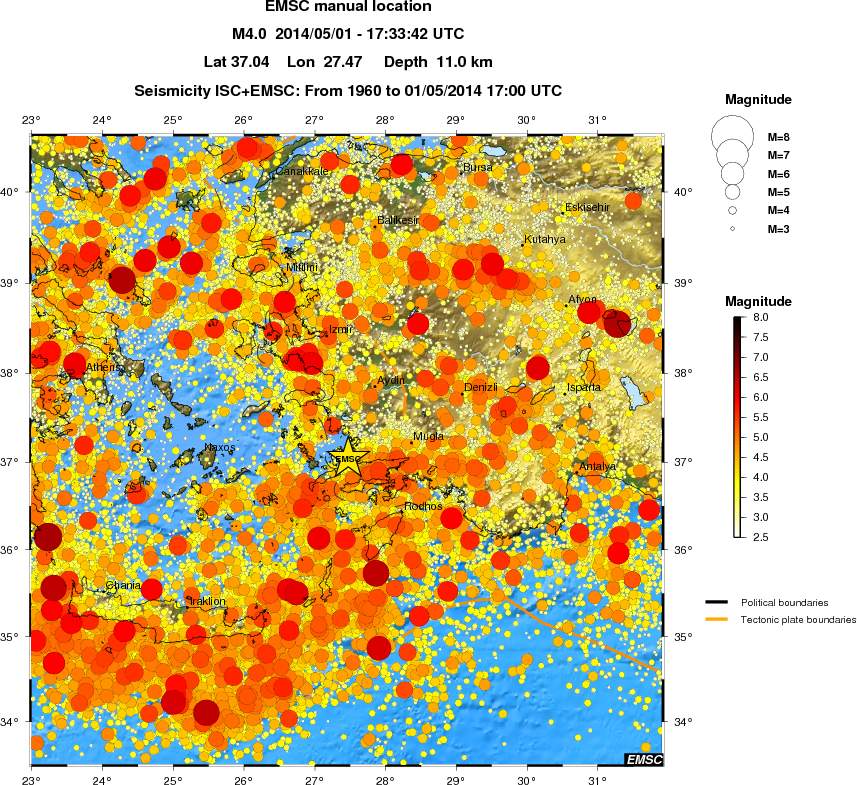 regional magnitude historical seismicity