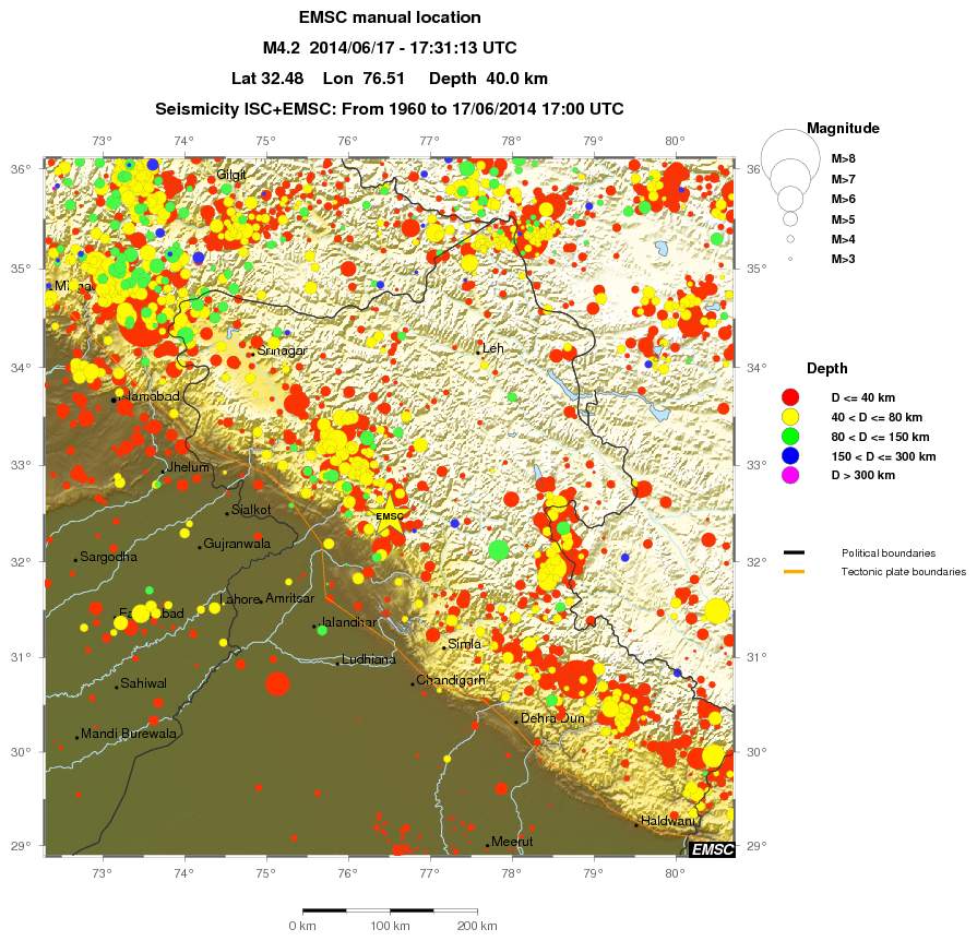 regional historical seismicity