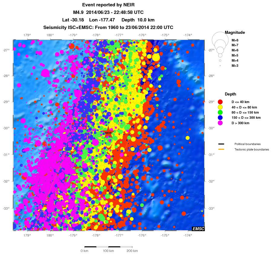 regional historical seismicity