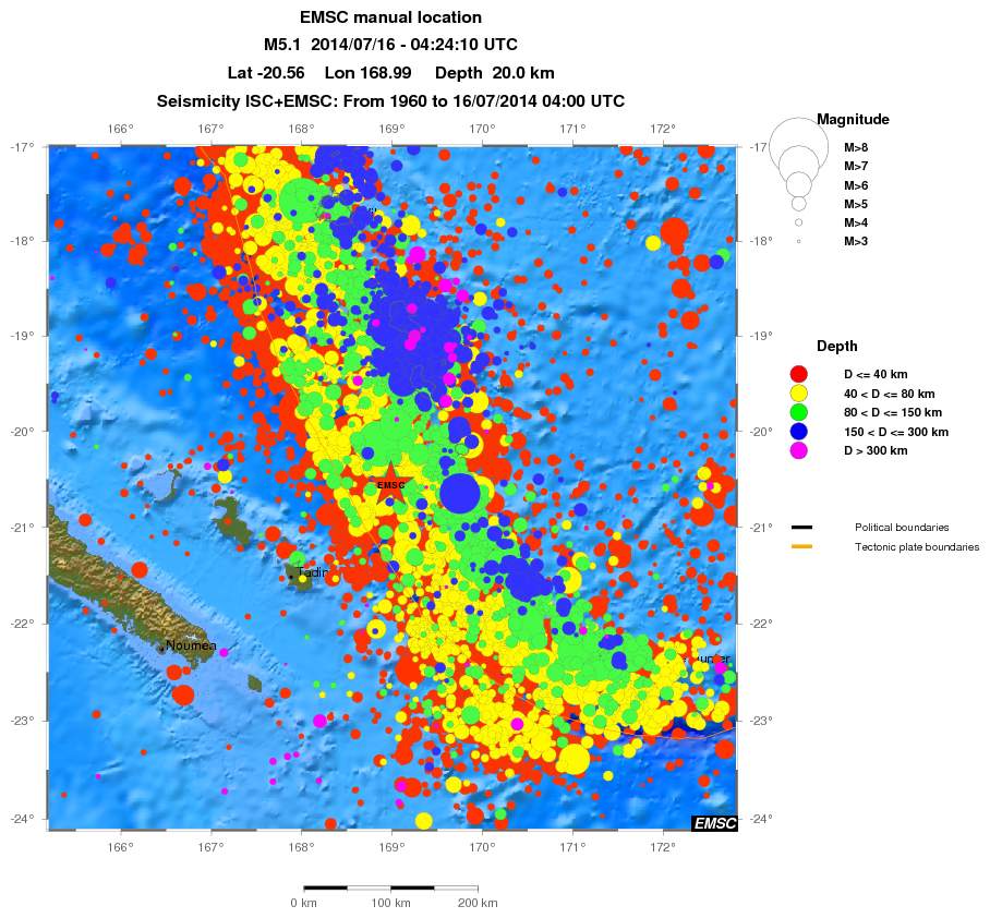 regional historical seismicity