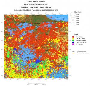 regional historical seismicity
