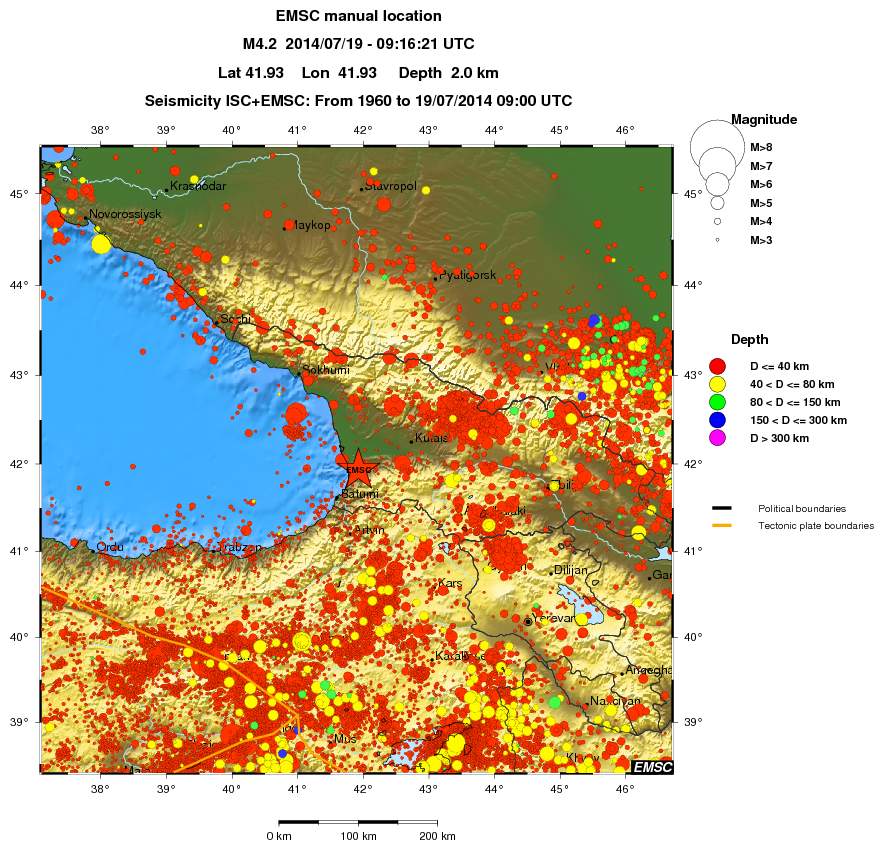 regional historical seismicity
