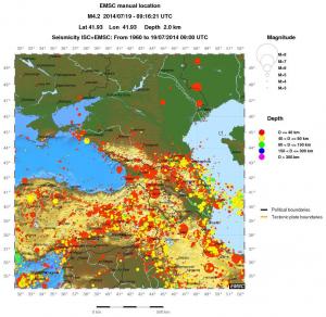 wide historical seismicity