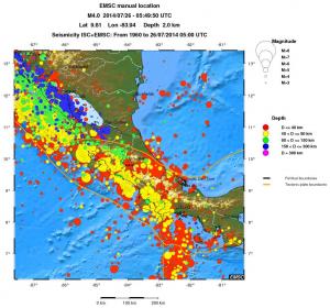 regional historical seismicity