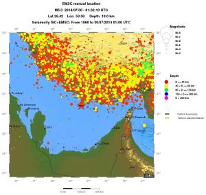 regional historical seismicity