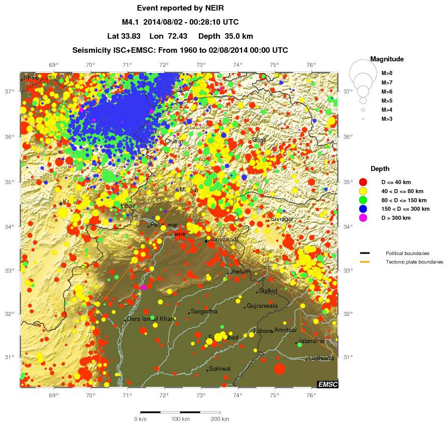 regional historical seismicity