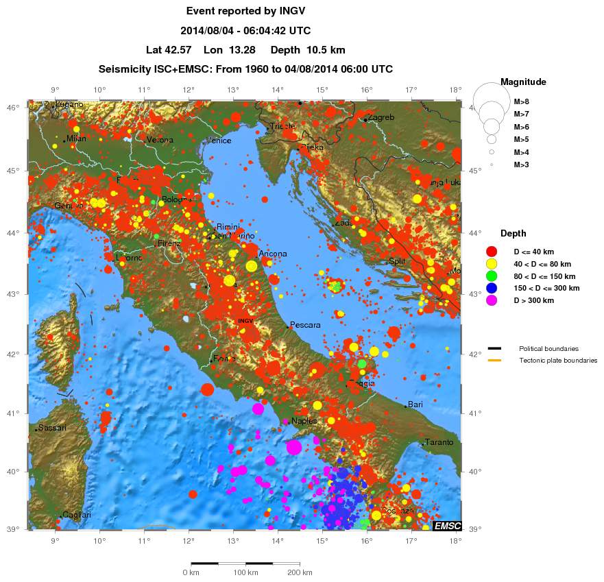 regional historical seismicity