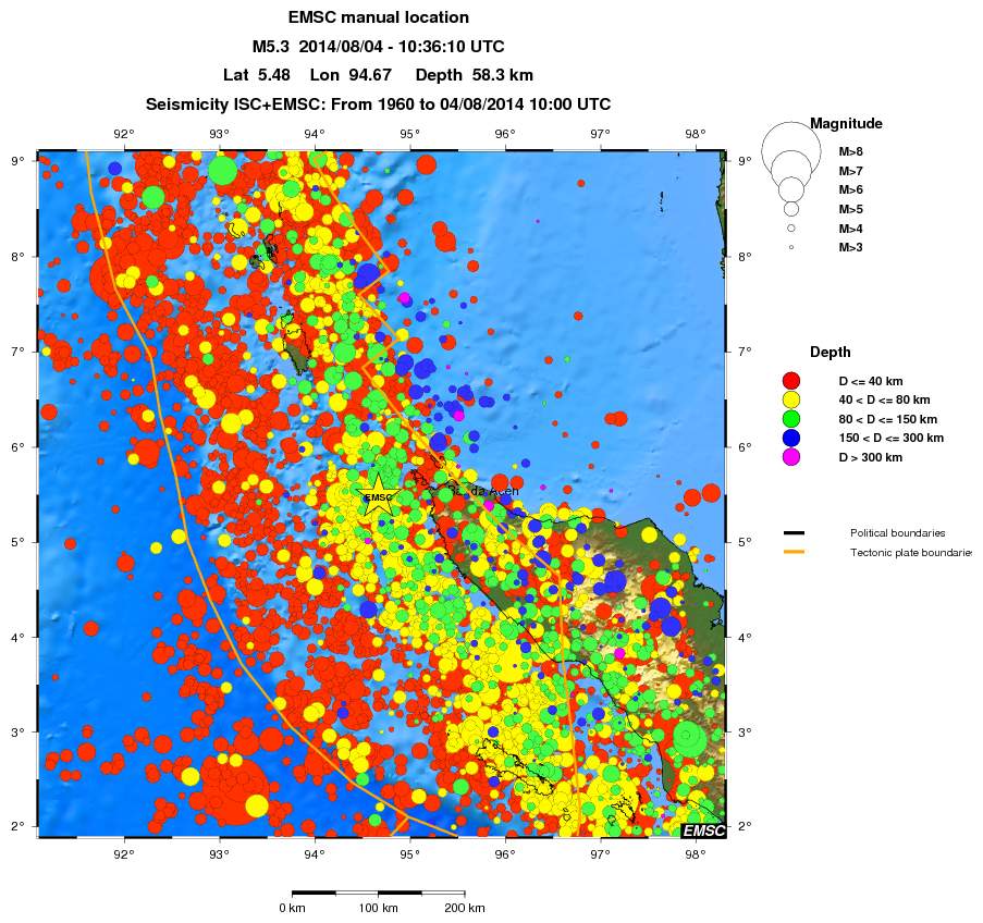 regional historical seismicity