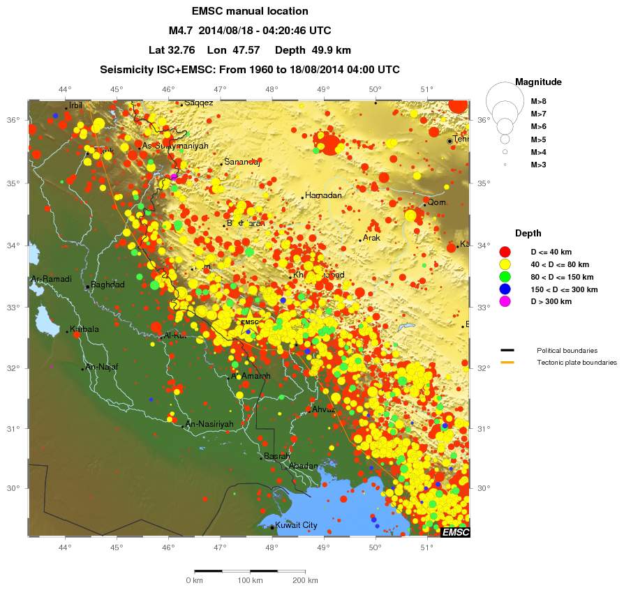 regional historical seismicity