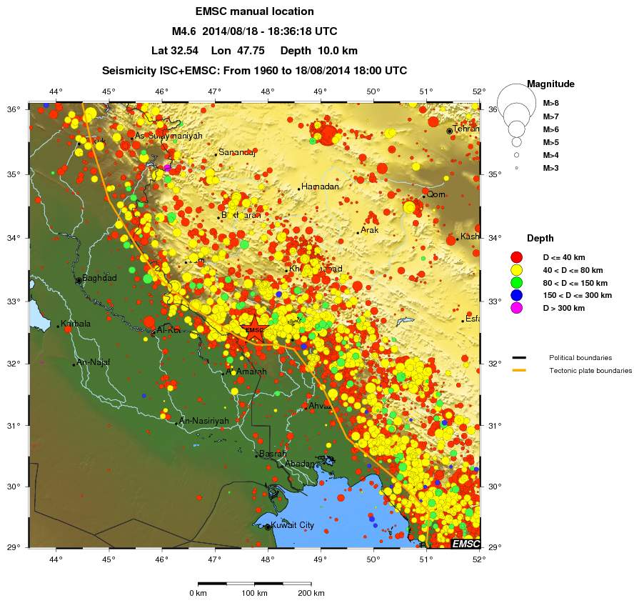 regional historical seismicity