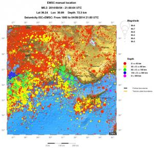 regional historical seismicity