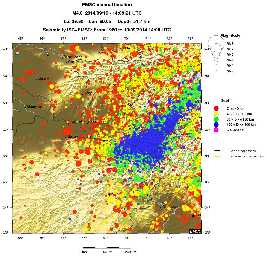 regional historical seismicity