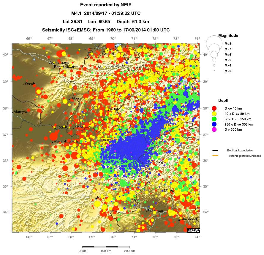 regional historical seismicity